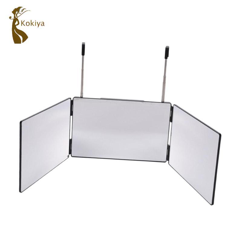 Gương Ba Mặt Có Thể Gập Lại Thiết Kế Gấp Ba Chiều Cao Có Thể Điều Chỉnh Đèn LED Cho Nam Cạo Râu Nữ Nhuộm Tóc Bện