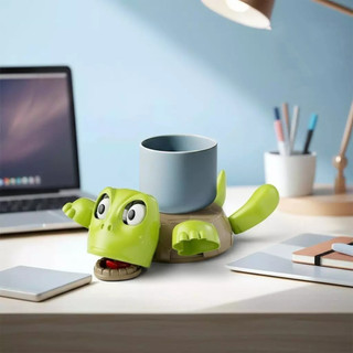 Miếng lót ly hình rùa ABS Press, Lót cốc hình rùa Panicked vui nhộn, Thảm lót hình rùa sợ hãi sáng tạo cho trẻ em gái