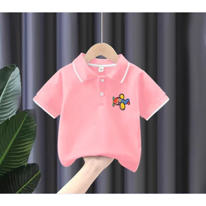 Áo Sơ Mi Polo Trẻ Em In Hình Máy Bay Tay Ngắn Unisex Hàng Đầu Mặc Đi Học Hàng Ngày