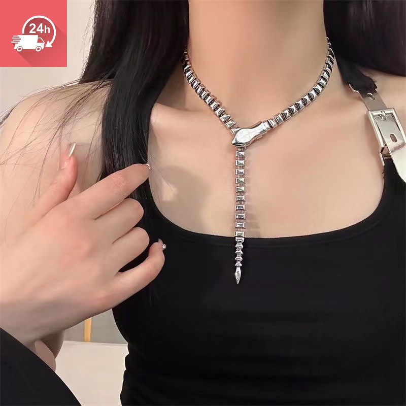 Vòng cổ nữ thời trang dạng rắn, chất liệu titan, đa dụng