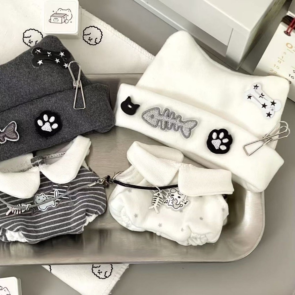 10cm Phong Cách Punk Không Thuộc Tính Búp Bê Cotton Quần Áo Bé Búp Bê Trang Phục Thay Thế Quần Áo Bé Quần Áo Cho Bé