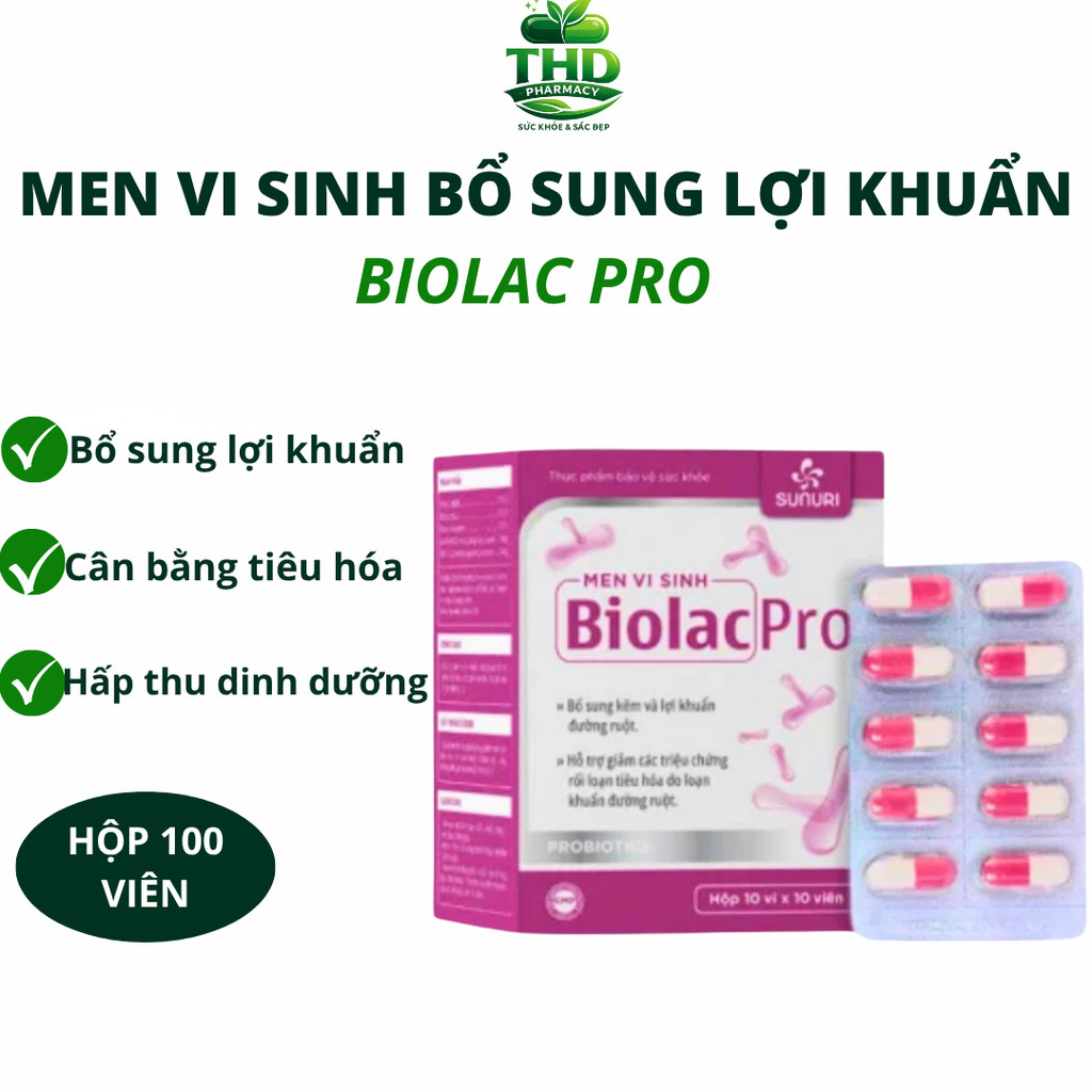 Viên Men Vi Sinh Biolac Pro- Bổ sung kẽm, hỗ trợ rối loạn tiêu hóa, cân ...