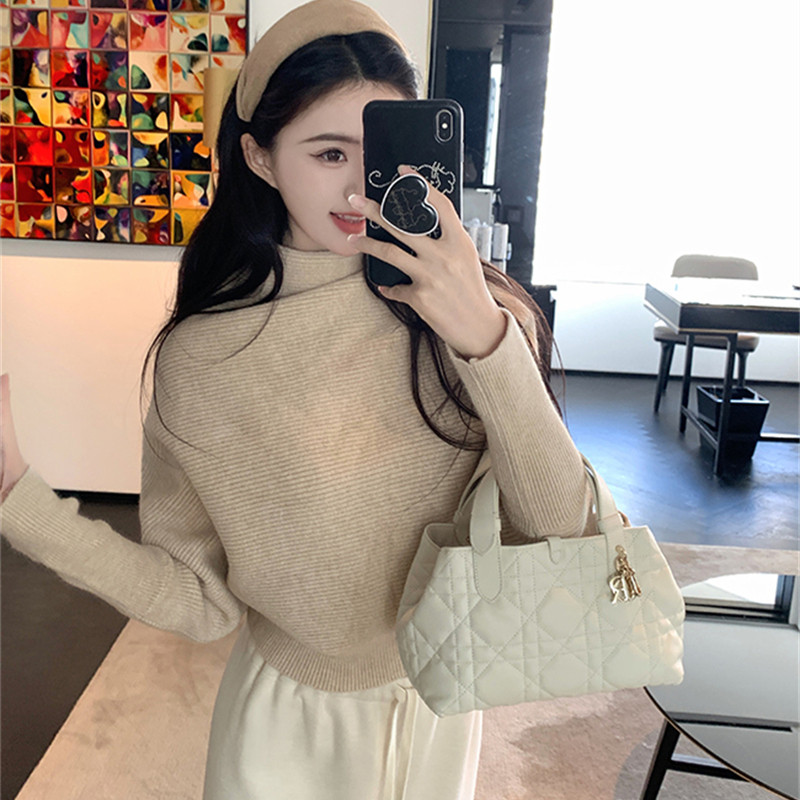 SUXI Áo len cổ Mock Neck phong cách Hàn Quốc giản dị dành cho nữ 251220