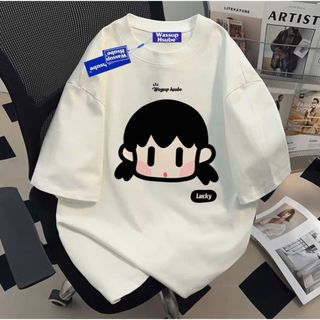 Áo phông unisex tay lỡ cotton su mát đa dạng Hình bé XUKAA Hoạt hình-thuba94