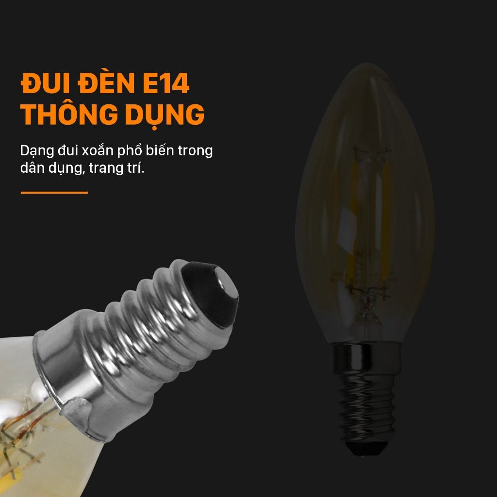 Bóng đèn LED Edison cao cấp, bóng đèn led sợi đốt,ánh sáng vàng,trang trí decor phòng,tiết kiệm điện
