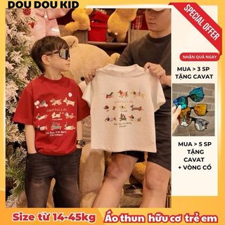 [DOU DOU KID] AP58,59,63 Áo Thun Noel Trẻ Em Chất Vải Hữu Cơ Cao Cấp Cho Bé 12-45kg Họa Tiết Đáng Yêu