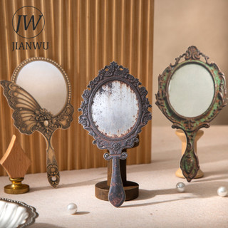 JIANWU Gương Giấc Mơ Cũ Series Vintage Gương Rỗng Phong Cảnh Chất Liệu Cắt Dán Thêu Sò Nhãn Dán Sáng Tạo Tạp Chí Văn Phòng Phẩm