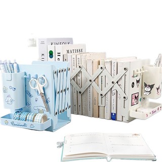 Kệ sách có thể thu vào dành cho học sinh Phiên bản Hàn Quốc Bookend Kệ sách có thể gập lại Bánh quế Sách Học sinh trung học Bàn lưu trữ Kim loại X1G7