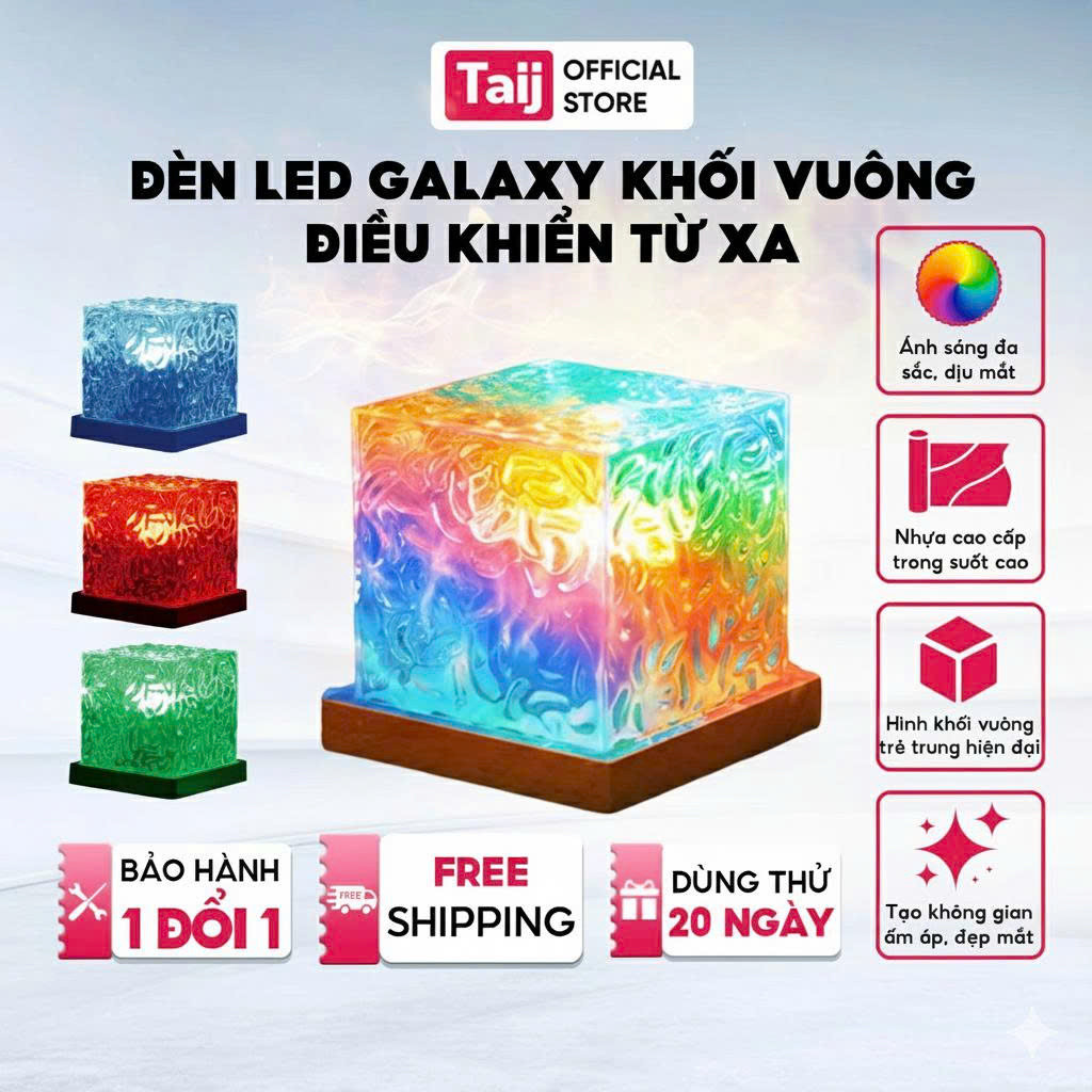 Đèn bàn sáng tạo LED trang trí bàn làm việc phòng khách hiệu ứng xoáy nước, bầu trời galaxy