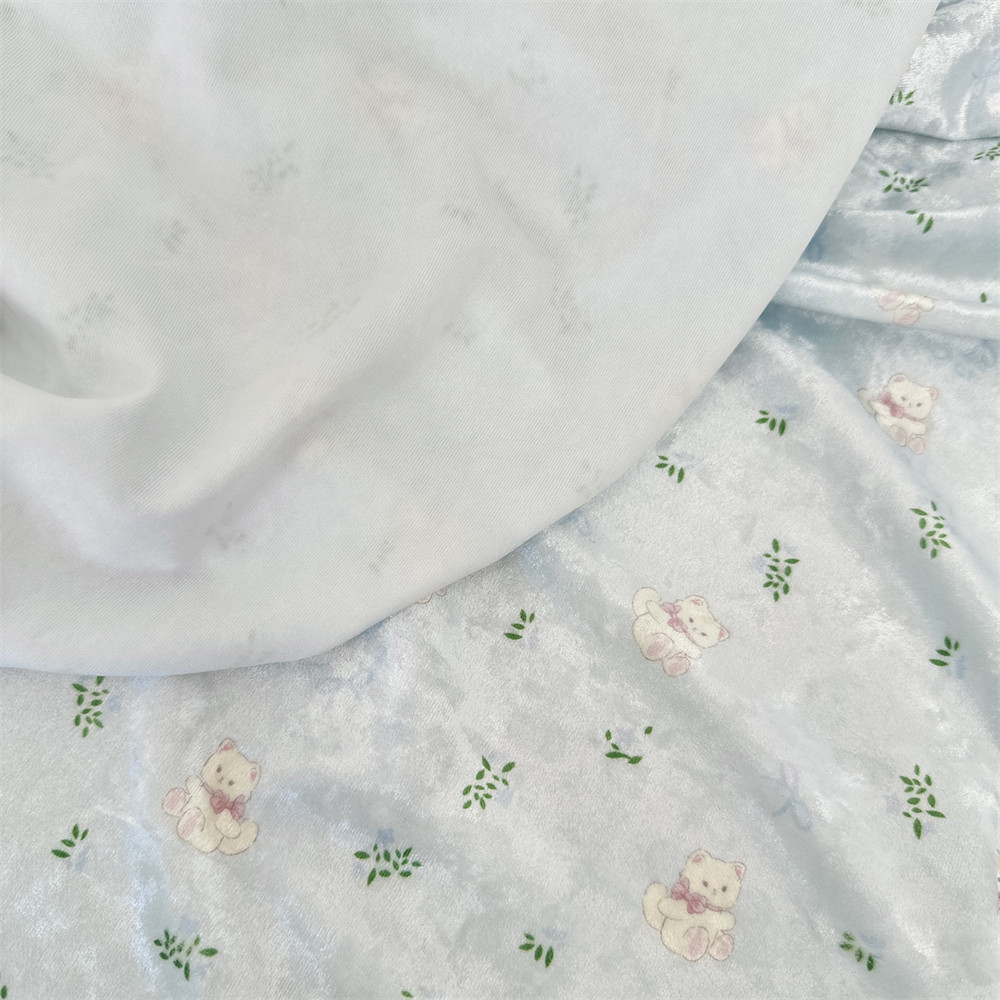 Dây Nơ Gấu In Bóng Nhung và Vải Sofa cho Gối, Quần Áo và Rèm cửa TJ23290