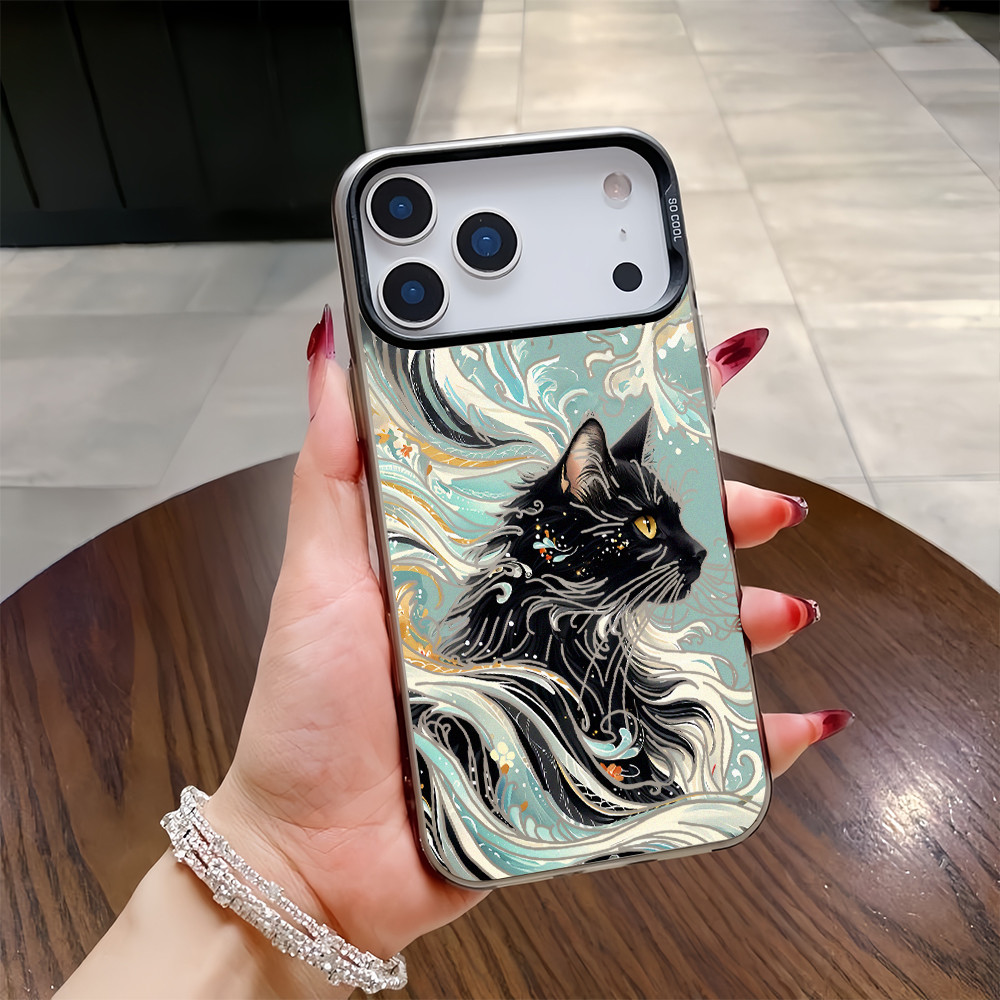 Ốp điện thoại mờ hình chú mèo may mắn của Kanagawa cho iPhone 17 Pro Max 16 Pro / 15 14 13 iPhone 12 11 X Xr 7 8 SE Vỏ iPhone chống sốc