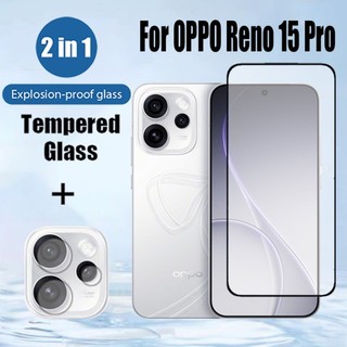 2 trong 1 OPPO Reno 15 Pro 9D Kính Cường Lực Bảo Vệ Màn Hình Cho OPPO Reno 15 14F 14 13 12 11 F 12F 11F 5G Với Ống Kính Máy Ảnh Phim