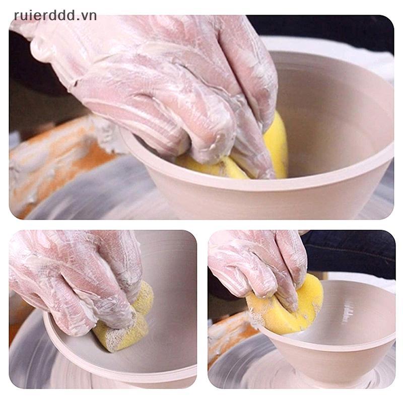# ruierdd # 10 / 20 Chiếc Bọt Biển Gốm Hình Tròn Ném Bọt Hấp Thụ Nước Gốm Điêu Khắc Đất Sét Bọt Làm Sạch Đất Sét Dụng Cụ Vẽ Tranh.