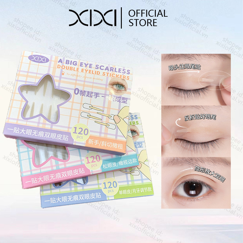 XIXI Miếng Dán Mí Mắt Vô Hình Gấp Đôi Mí Mắt Dán Màu Be Sọc Tự Dính Băng Mắt Tự Nhiên Dụng Cụ Trang Điểm NO.GJ-103