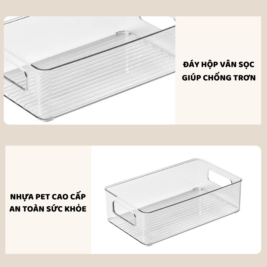 Khay Nhựa Trong Suốt Đựng Mỹ Phẩm ENODA HOME, Khay Đựng Đồ Đa Năng Để Bàn Có Thể Xếp Chồng Q059