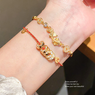 Châu Âu Mỹ ins Phong Cách Mới Mạ Vàng 18k Zircon Vòng Tay Hình Học Nữ