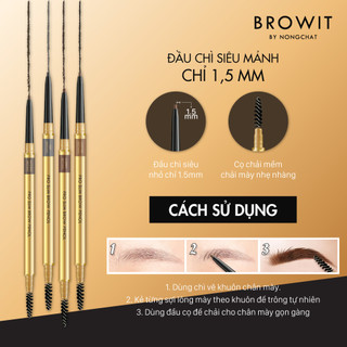 Chì Kẻ Mày Siêu Mảnh Browit Đầu Bút Siêu Mềm Lâu Trôi Lông Mày Sắc Nét Pro Slim Brow Pencil 0.06g