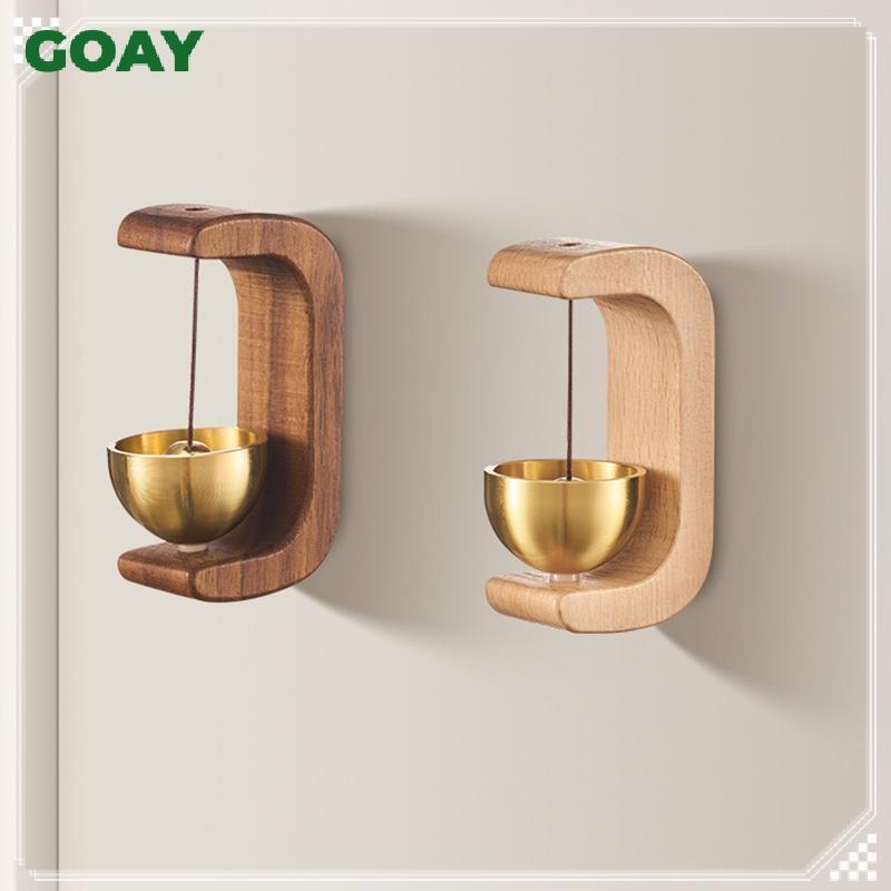 GOAY Chuông cửa tự dính phong cách Nhật Bản / Chuông gió bằng gỗ Dopamine / Chuông va chạm bằng đồng thau từ tính Trang trí cửa nhà VN