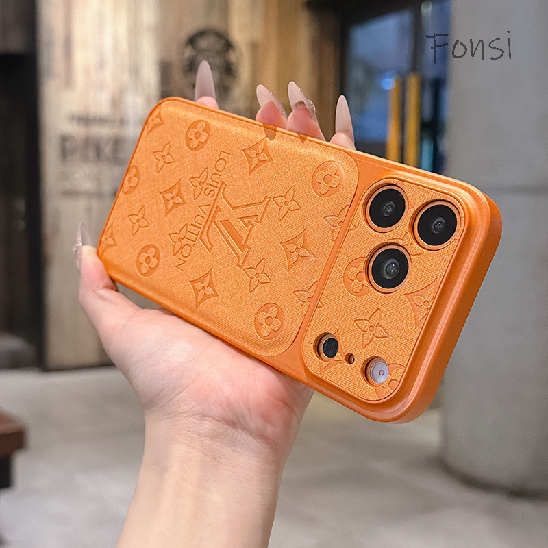 Ốp Điện Thoại Da PU Cao Cấp Có Kim Cương Bling Thiết Kế Nổi Cửa Sổ Lớn Cho IPhone 17 16 15 14 13 Pro Max