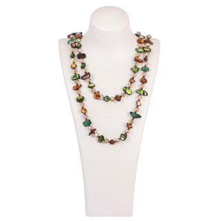 [Còn hàng] Vòng cổ dài FURNICLICK, Vòng cổ cổ cổ đầy màu sắc Bohemian, Vòng cổ hai lớp có thể xếp chồng lên nhau thời trang dành cho nữ
