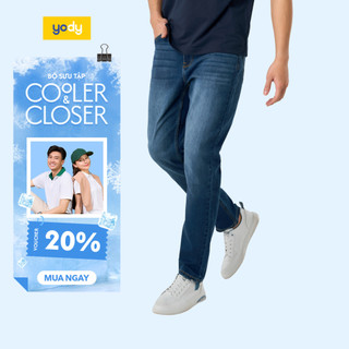 Quần jeans nam YODY dáng slim fit can túi sau MCJE25A152