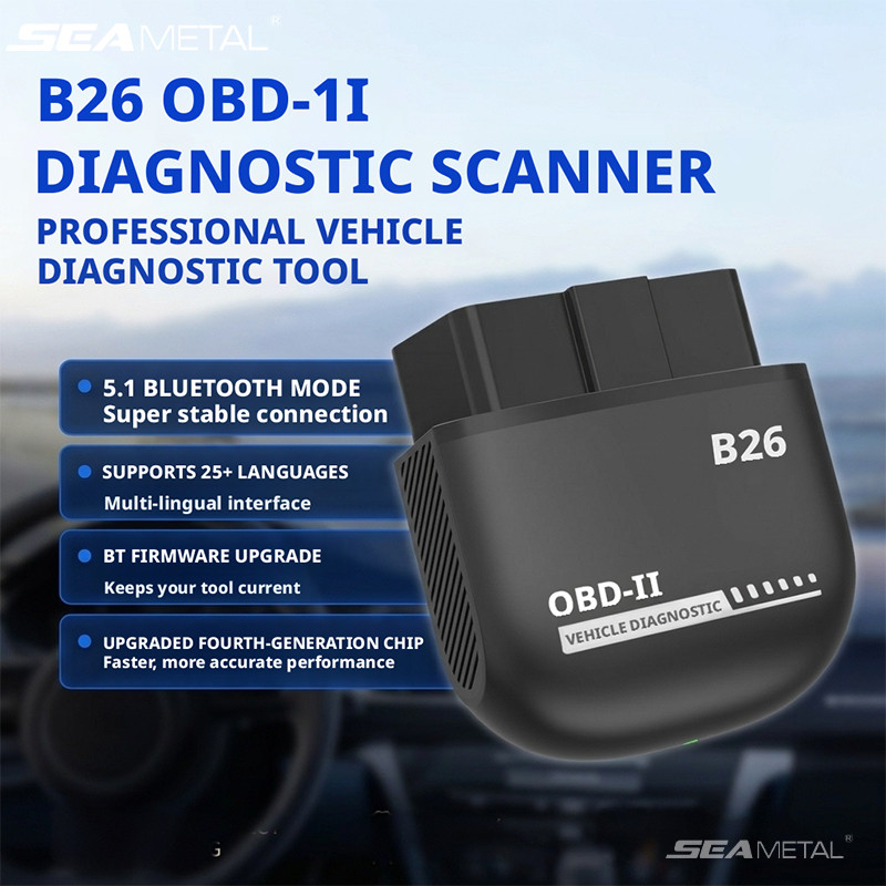 B26 OBD2 Máy quét SEAMETAL Bluetooth 5.1 - Công cụ chẩn đoán ô tô chuyên nghiệp - Máy đọc mã lỗi động cơ
