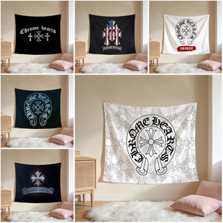 Tấm thảm polyester in một mặt Chrome Hearts, tấm thảm trang trí nhà treo tường (có kẹp)