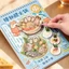 Nhãn dán công thức thực phẩm TUYỆT VỜI, 10 cảnh 20 tờ Nhãn dán cảnh quan thu nhỏ PET, Thủ công DIY Phong cách ấm áp Xếp chồng trực quan Cabin Nhãn dán cảnh Đồ chơi cổ điển