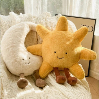 【BabyJoy】Đồ chơi nhồi bông hình mặt trăng và mặt trời,chất liệu nhồi cao cấp mềm mại,Món quà sinh nhật tuyệt vời