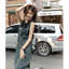 Đầm Yếm Denim Nút Trước Phong Cách Pháp Retro Dáng Rộng Thanh Lịch Cá Tính