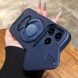 Ốp lưng iPhone chống sốc giá đỡ xoay 360° khung camera trượt hỗ trợ từ tính cho iPhone 13 14 15 16 17 Pro Max 17 Air
