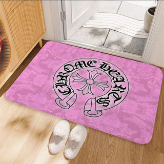 Thảm trải sàn Flannel in một mặt Chrome Hearts, Thảm chùi chân chống trượt, Trang trí nhà cửa (60x40cm)