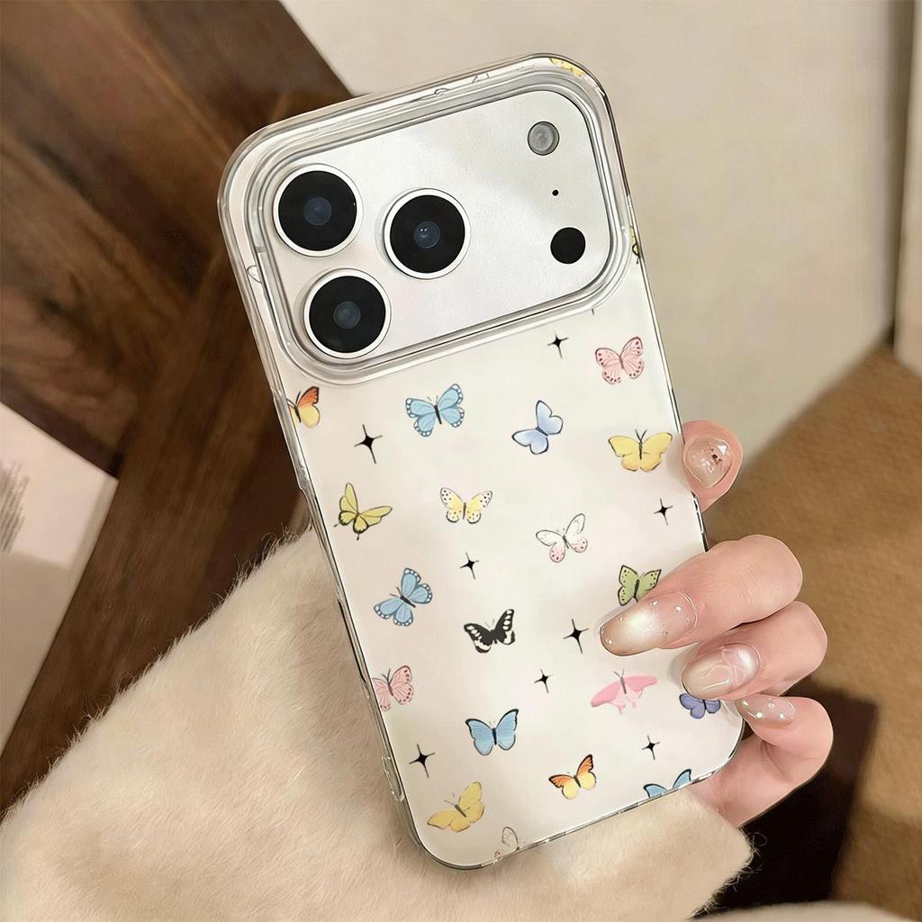 Màu bướm nhảy múa cho 16 trường hợp iPhone 17Air hai lớp 14/13/11Pro
