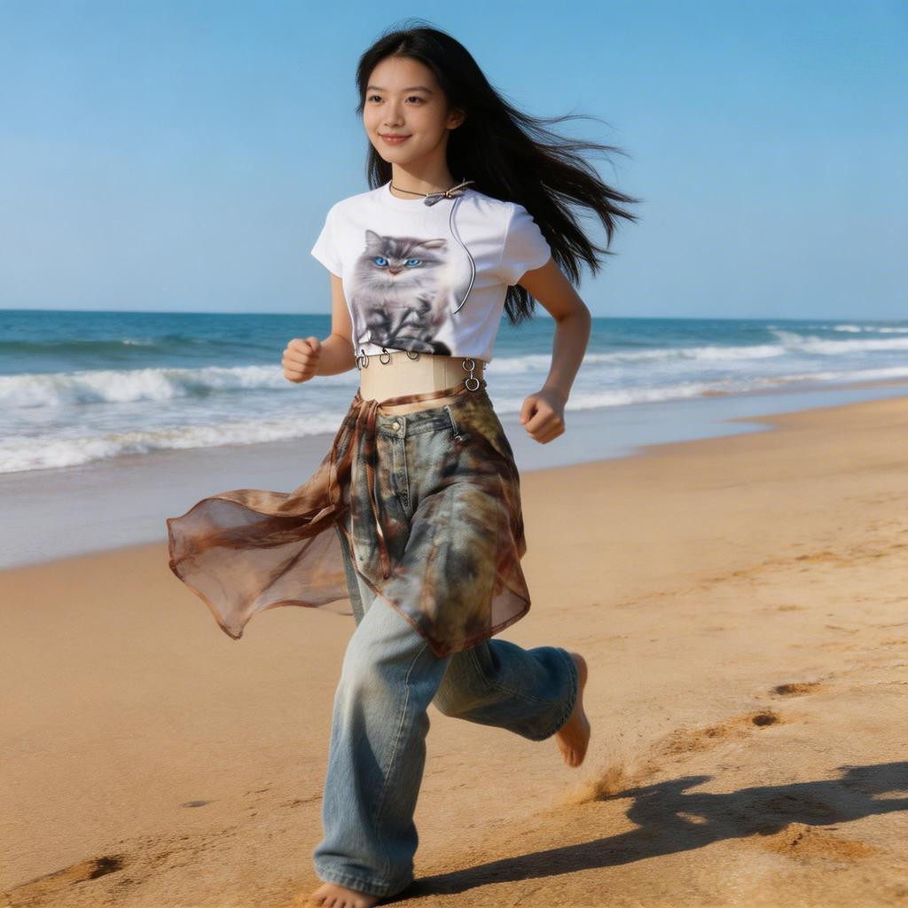 Milyfashion Mùa Hè Gạc Tie-Dye In Hình Mông Rèm Wasteland Phong Cách Lớp Đi Biển Một Mảnh Váy Nữ Bên Biển Mặc