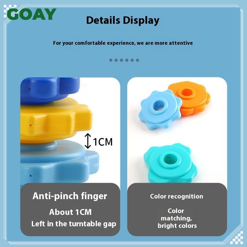 GOAY 1 Bộ Montessori Xoay Cầu Vồng Tháp Bé Staing Đồ Chơi Trẻ Em Phát Triển Kỹ Năng Vận Động Trò Chơi Quay Staing Đồ Chơi Quà Tặng Giáo Dục VN