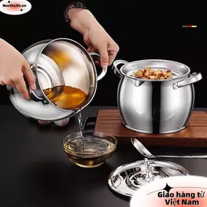 Bình lọc NORDICLLIFE, Nồi lọc dầu lọc đáy nồi lọc dầu 1,5 / 3,5L, Hộp đựng dung tích lớn Nồi dầu bằng thép không gỉ Nhà bếp