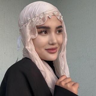 Khăn vải tuyn co giãn sáng bóng với viền xù, phù hợp mùa xuân/summer, quấn đầu phong cách phổ biến, đa năng và thời trang