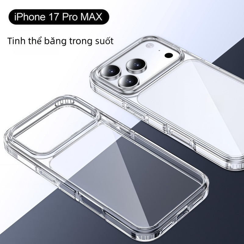 Ốp lưng điện thoại cao cấp trong suốt chống sốc dành cho iP 7/8/X/XS/11/12/13/14/15/16/17/Plus/Pro/Max