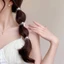 Dây buộc tóc hạt bạc vàng, đàn hồi cao - Thích hợp làm đuôi ngựa thấp