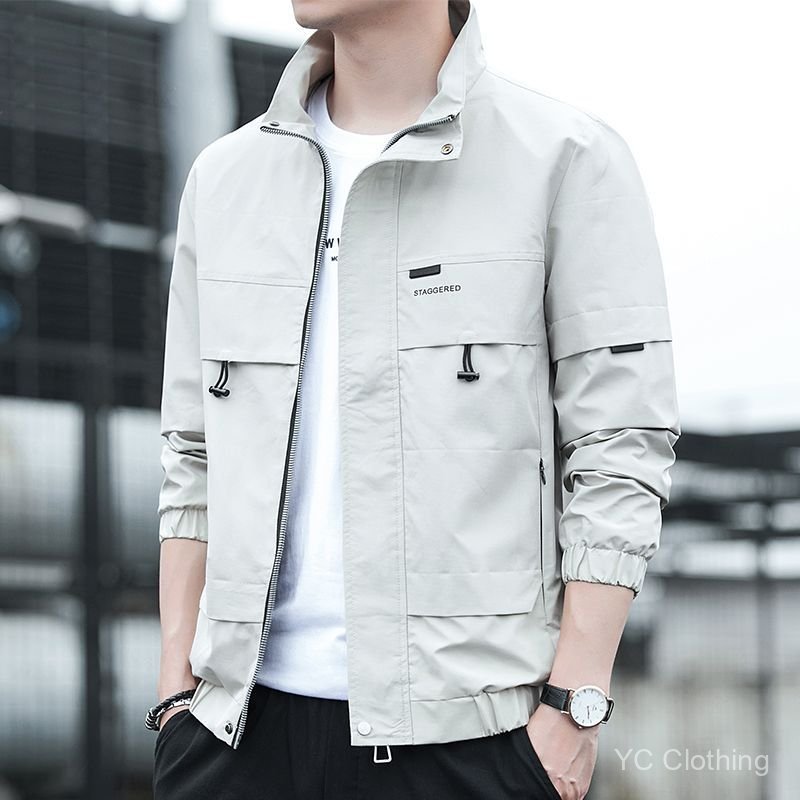 Áo Khoác Cổ Đứng Slim Fit Thoáng Khí Cho Xuân Thu