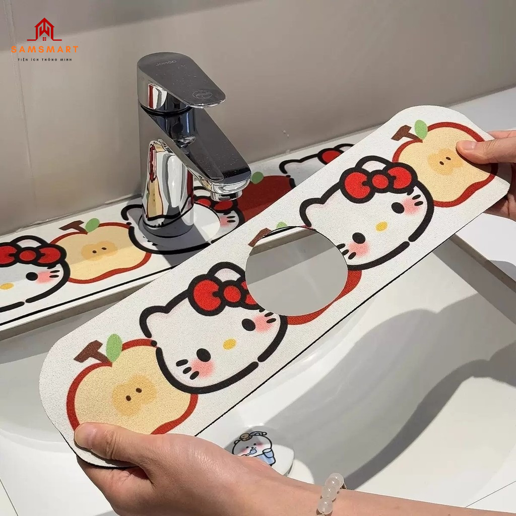 Tấm Lót Chân Vòi Nước Đất Tảo Cát Siêu Thấm Hút Thảm Chống Bắn Nước Nhà Bếp Nhà Tắm Họa Tiết Hoạt Hình