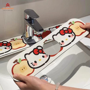 Tấm Lót Chân Vòi Nước Đất Tảo Cát Siêu Thấm Hút Thảm Chống Bắn Nước Nhà Bếp Nhà Tắm Họa Tiết Hoạt Hình