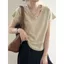 Áo thun cổ chữ U retro dành cho nữ - Thời trang mát mẻ mùa hè