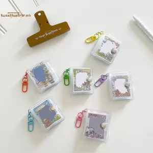 TRTR Mới 1 / 2 inch Giá Đỡ Nhà Thơ Trong Suốt DIY Mini Album Ảnh Móc Khóa Di Động Ảnh Bảo Quản Giá Đỡ Móc Khóa VN