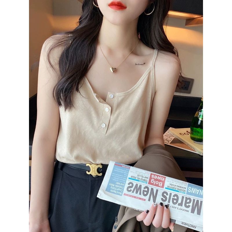 Camisole nút phong cách bông tuyết mới, chất liệu mỏng nhẹ, size đa dạng