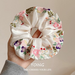 Scrunchy Dây Buộc Tóc Nữ Cao Cấp Hoa - Phù Hợp Mùa Xuân Hè