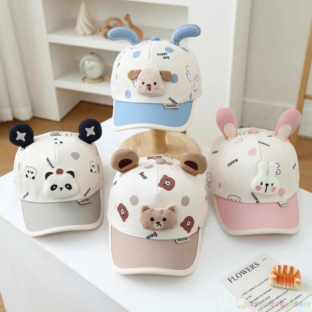 Mũ bóng chày trẻ em LBH-Toddler có trang trí động vật Mũ vành rộng dễ thương thời trang dành cho du lịch ngoài trời