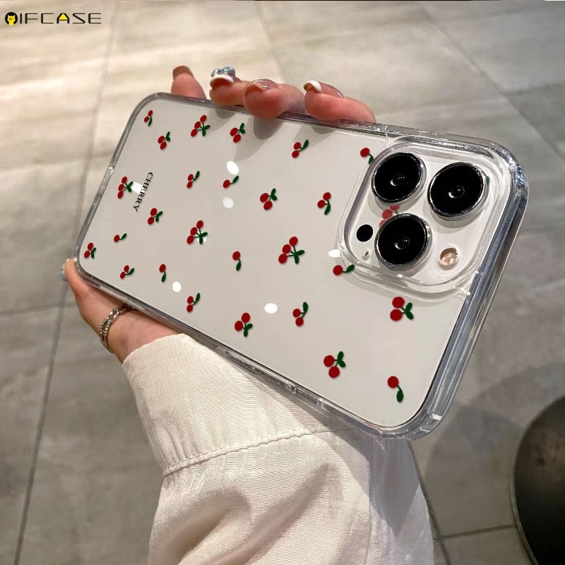 Dành Cho Xiaomi Poco X8 Pro Max F8 M7 Pro Ultra F7 C85 C75 C71 C65 C61 C55 C51 C50 C40 C3 5G 4G Vỏ Điện Thoại Dễ Thương Trái Cây Anh Đào Màu Đỏ Đơn Giản Trong Suốt Vỏ Mềm