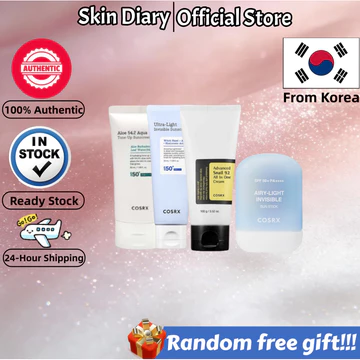 [COSRX] Kem chống nắng vô hình Airy Light 19g / Kem chống nắng làm dịu lô hội 50ml / Kem chống nắng Aloe 54.2 Aqua Tone Up 50ml / Kem chống nắng vô hình nhẹ 50ml