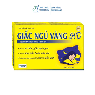 Viên Uống Giấc Ngủ Vàng HD Hỗ Trợ Ngủ Ngon, Giảm Mất Ngủ Hộp 40 Viên - Nhà Thuốc Thiên Hậu